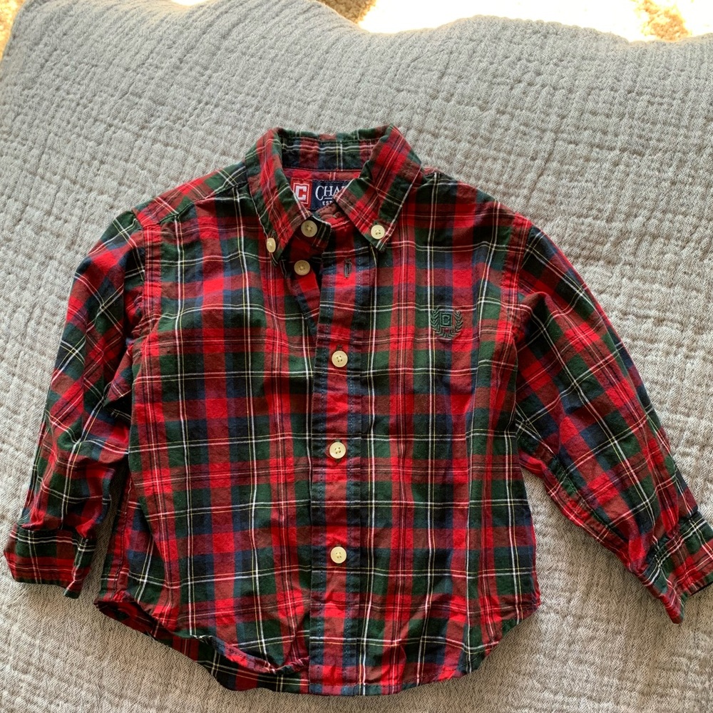Chaps 18mo plaid boys’ shirt EUC